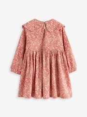 Red Long Sleeve Collared 100% Cotton Dress (3mths-7yrs) - Image 6 of 7