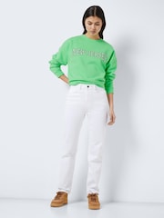 NOISY MAY White High Waisted Mom Jeans - Image 1 of 5