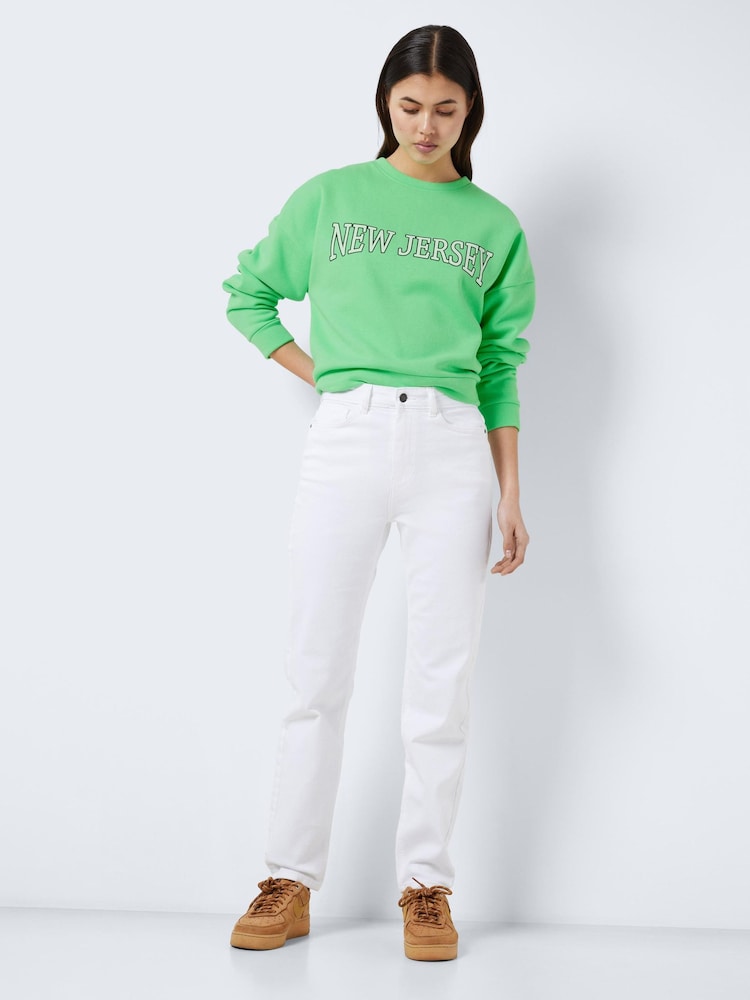 NOISY MAY White High Waisted Mom Jeans - Image 1 of 5
