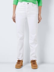 NOISY MAY White High Waisted Mom Jeans - Image 3 of 5