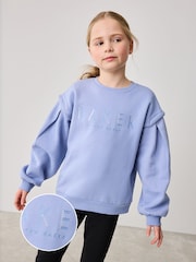 Baker by Ted Baker Blue Embroidered Branded 100% Cotton Sweat Top - Image 1 of 10