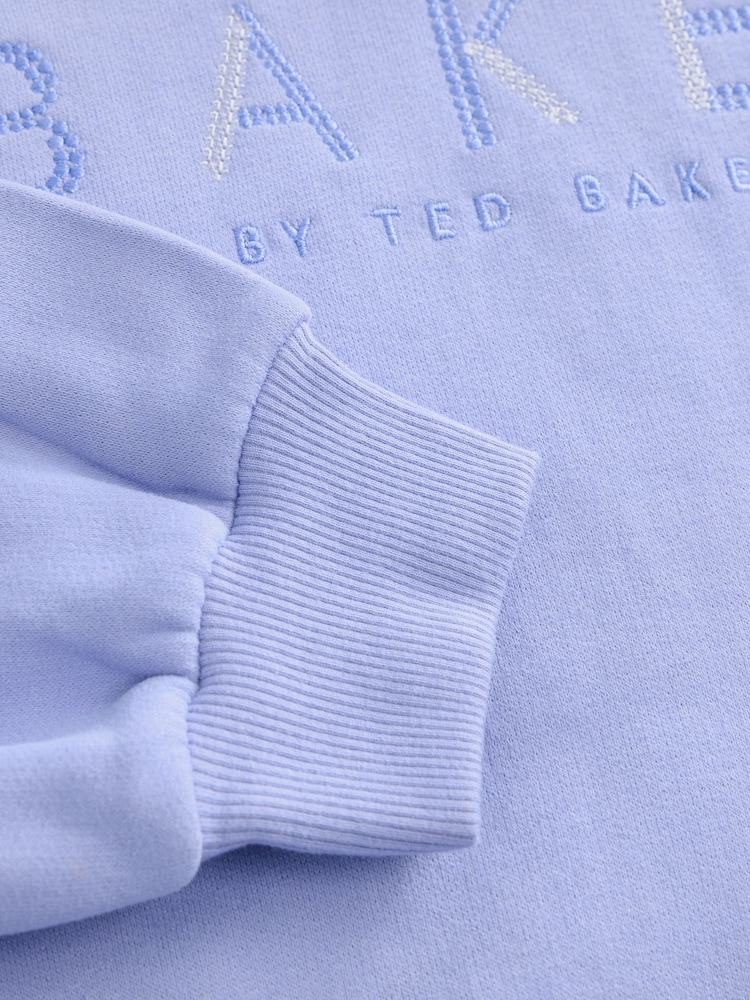 Baker by Ted Baker Blue Embroidered Branded 100% Cotton Sweat Top - Image 10 of 10