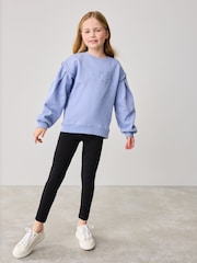 Baker by Ted Baker Blue Embroidered Branded 100% Cotton Sweat Top - Image 3 of 10