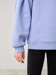 Baker by Ted Baker Blue Embroidered Branded 100% Cotton Sweat Top - Image 5 of 10
