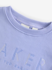 Baker by Ted Baker Blue Embroidered Branded 100% Cotton Sweat Top - Image 8 of 10