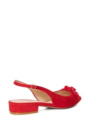 Dune London Red Horizonn Bead Trim Slingback Shoes - Image 5 of 7