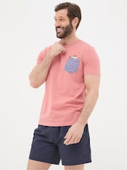 FatFace Boat Orange Chest Pocket T-Shirt - Image 1 of 4