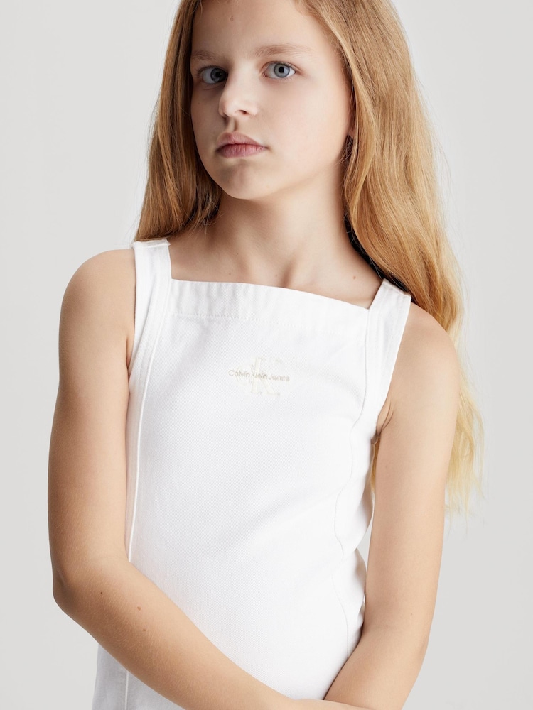 Calvin Klein Jeans Denim White Dress - Image 1 of 4 Calvin Klein Jeans Denim White Dress - Image 1 of 4