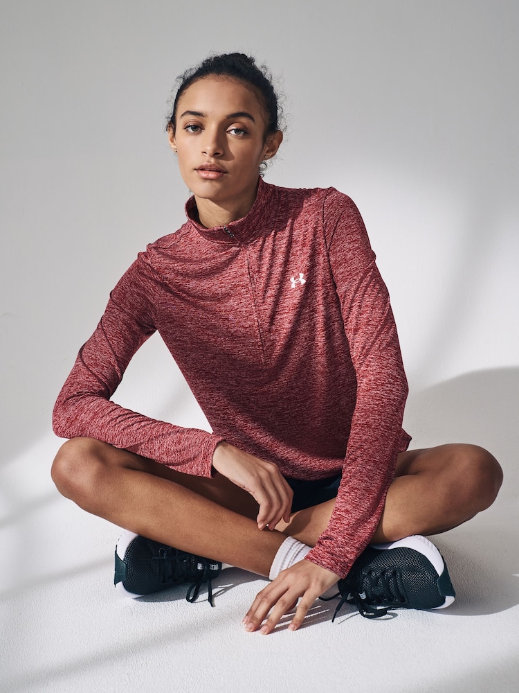 Under Armour Red Tech Twist 1/2 Zip Top - Image 4 of 8