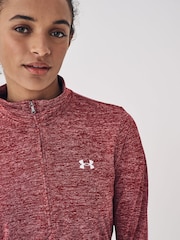 Under Armour Red Tech Twist 1/2 Zip Top - Image 5 of 8