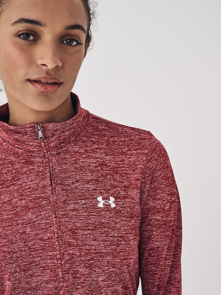 Under Armour Red Tech Twist 1/2 Zip Top - Image 5 of 8