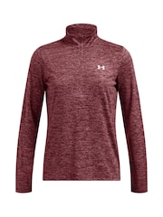 Under Armour Red Tech Twist 1/2 Zip Top - Image 7 of 8