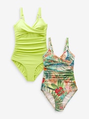 Green 2 Pack Tummy Control Swimsuits - Image 7 of 9