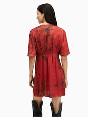 AllSaints Red Tian Sanibel Dress - Image 2 of 5