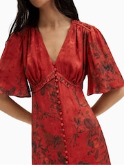 AllSaints Red Tian Sanibel Dress - Image 4 of 5