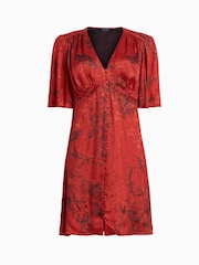 AllSaints Red Tian Sanibel Dress - Image 5 of 5