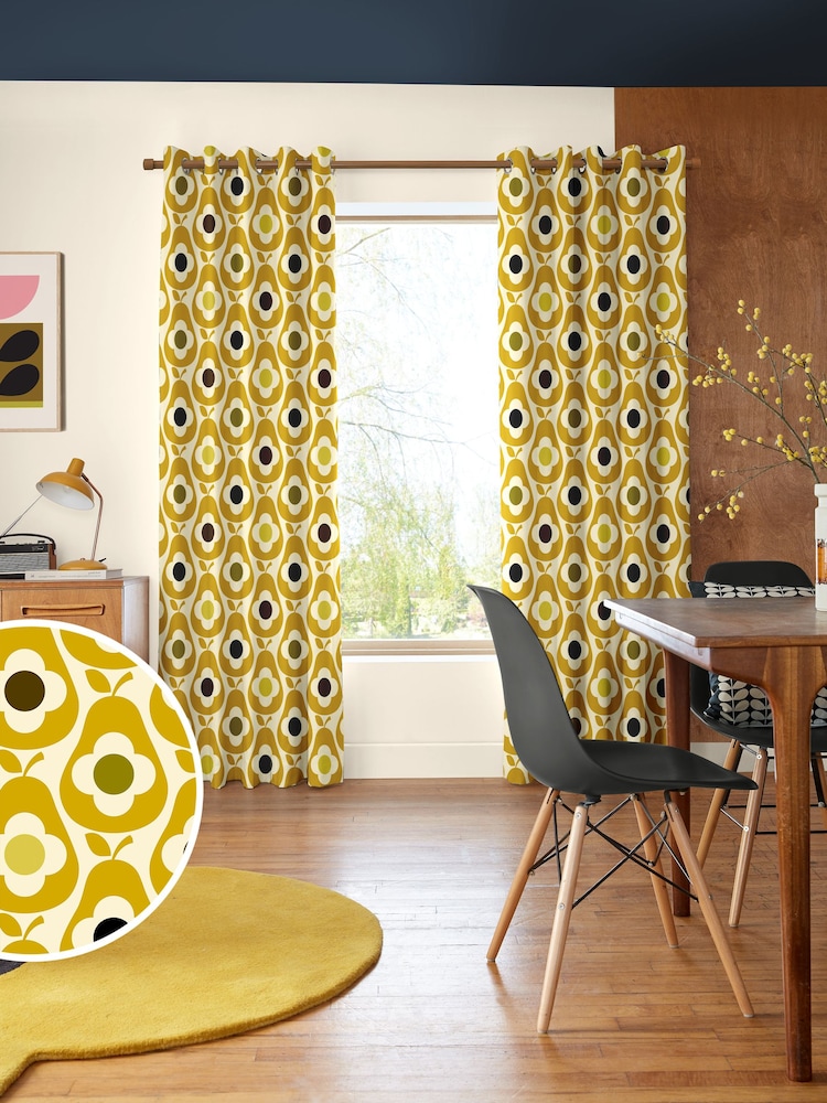 Orla Kiely Yellow Multi Pear Made to Measure Curtains - Image 1 of 6