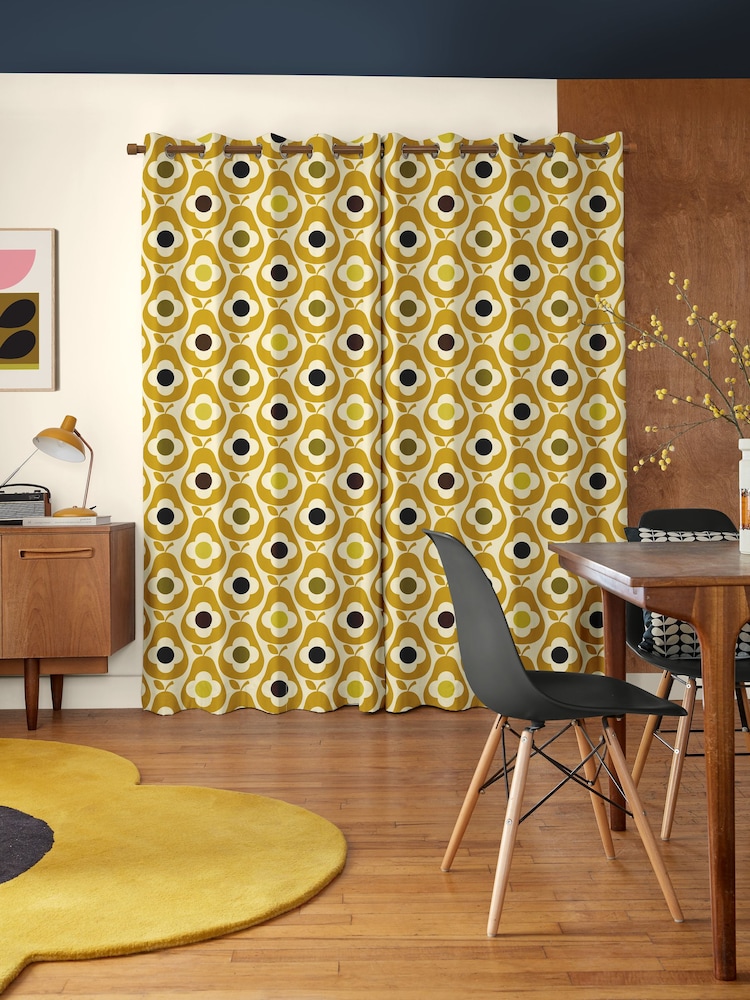 Orla Kiely Yellow Multi Pear Made to Measure Curtains - Image 2 of 6