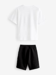 White/Black Short Sleeve Minecraft T-Shirt And Shorts Set (3-16yrs) - Image 2 of 3