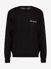 Armani Exchange Knitted Logo Black Jumper - Image 5 of 5