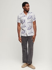Superdry Grey Short Sleeve Hawaiian Printed Shirt - Image 3 of 6