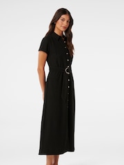 Forever New Black Briley Textured Shirt Dress - Image 3 of 4