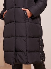 Negru - Friends Like These Curve Hood Quilted Paltoane căptușite - Imaginea 2 din 4