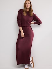 Burgundy Red Maternity Nursing Dress - Image 1 of 7