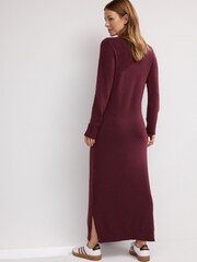 Burgundy Red Maternity Nursing Dress - Image 3 of 7