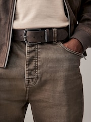 Brown Distressed Faux Leather Belt - Image 1 of 3