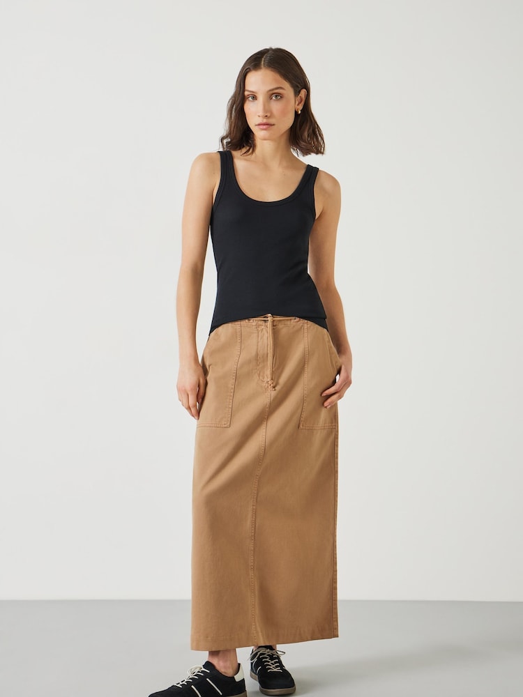 Hush Black Seth Low Scoop Ribbed Vest - Image 2 of 5