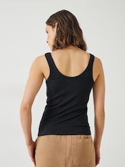 Hush Black Seth Low Scoop Ribbed Vest - Image 3 of 5