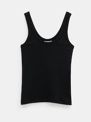 Hush Black Seth Low Scoop Ribbed Vest - Image 5 of 5