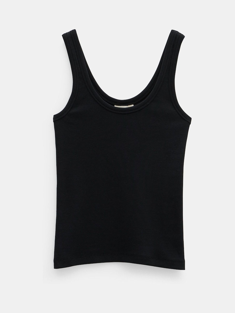 Hush Black Seth Low Scoop Ribbed Vest - Image 5 of 5