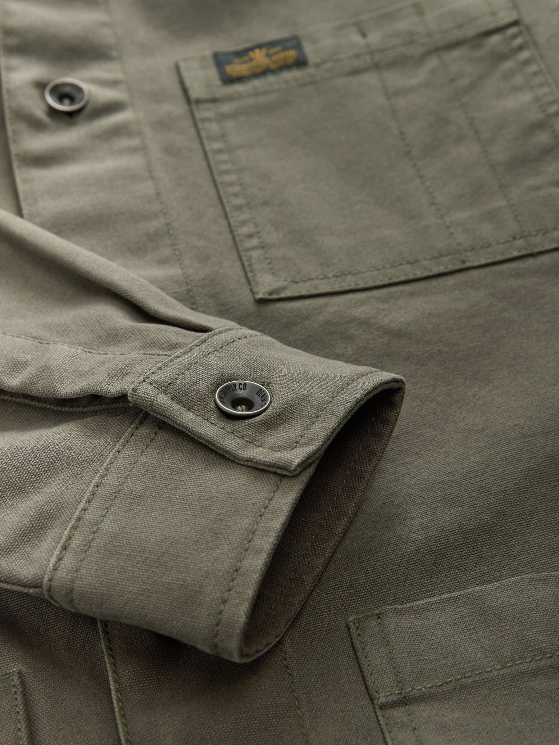 Buy Khaki Green Canvas Chore 100% Cotton Jacket With