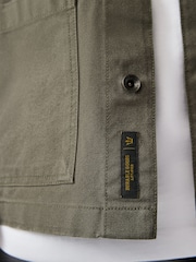 Khaki Green Canvas Chore 100% Cotton Jacket With Corduroy Collar - Image 5 of 10