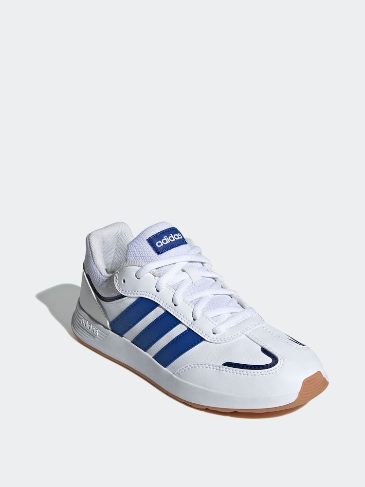 adidas White/Blue Tensaur Switch Lace Junior Trainers - Image 8 of 8 adidas White/Blue Tensaur Switch Lace Junior Trainers - Image 8 of 8