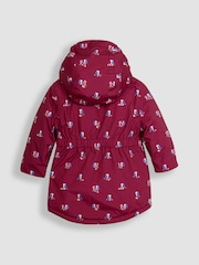 JoJo Maman Bébé Berry Hedgehog Hooded Cosy Lined Printed Parka - Image 2 of 3