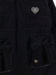River Island Black Girls High Shine Padded Coat - Image 4 of 4