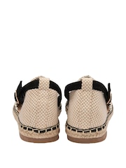 Schwarz - Dunlop Flache Sandalen im Espadrilles-Stil - Bild 3 von 4