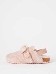 Lipsy Slip On Footbed Buckle Faux Fur Lined Nightwear Slippers Clogs - Image 2 of 4