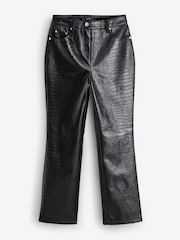 Black Faux Leather Straight Leg Trousers - Image 4 of 7