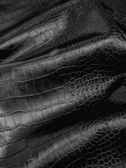 Black Faux Leather Straight Leg Trousers - Image 6 of 7