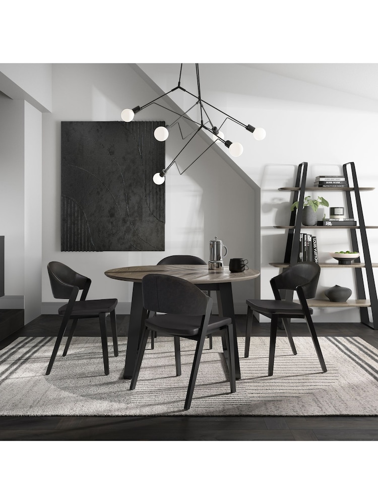 Bentley Designs Weathered Oak Peppercorn Emerson 4 Seater Circular Dining Table - Image 1 of 3