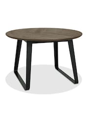 Bentley Designs Weathered Oak Peppercorn Emerson 4 Seater Circular Dining Table - Image 2 of 3
