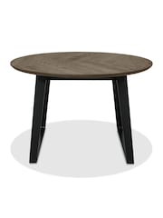 Bentley Designs Weathered Oak Peppercorn Emerson 4 Seater Circular Dining Table - Image 3 of 3