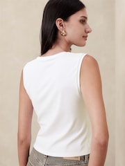 Banana Republic White Refined Crop Vest - Image 2 of 4