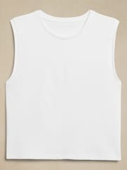 Banana Republic White Refined Crop Vest - Image 4 of 4