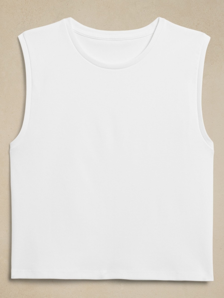 Banana Republic White Refined Crop Vest - Image 4 of 4