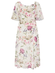 Yours Curve Ivory White LONDON Curve Floral Print Maxi Dress - Image 5 of 5
